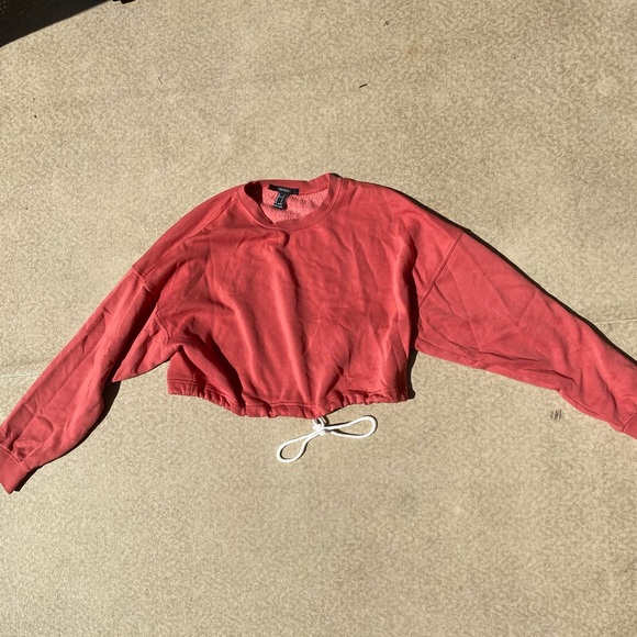 FOREVER 21 Crop front tie crewneck - Picture 1 of 3